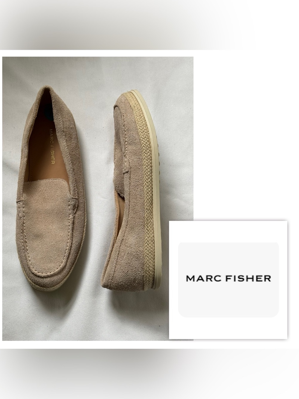NEW Marc Fisher Women 7.5 Jerick Suede Slip-On Loafers Genuine Leather Flat Shoe
